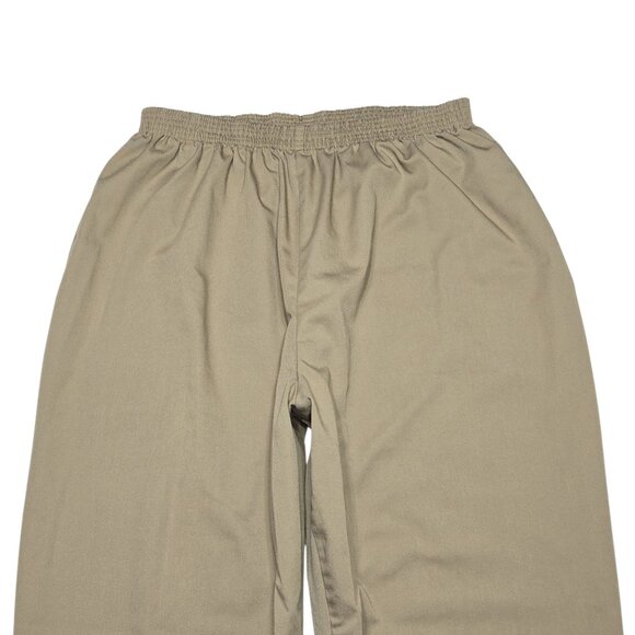 Vintage Priority One Pants Womens 26 Khaki Brown Elastic Waist Workwear Pleated - Picture 9 of 14